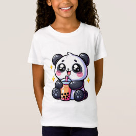 Cute Kawaii Panda Drinks Boba Bubble Tea Kawaii T Shirt