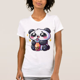 Cute Kawaii Panda Drinks Boba Bubble Tea Kawaii T Shirt