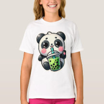 Cute Kawaii Panda Drinks Boba Bubble Tea Kawaii