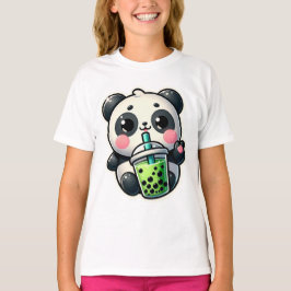 Cute Kawaii Panda Drinks Boba Bubble Tea Kawaii T Shirt