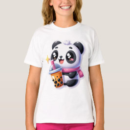 Cute Kawaii Panda Drinks Boba Bubble Tea Kawaii T Shirt
