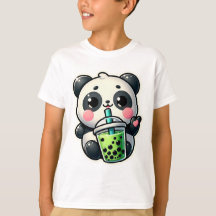 Cute Kawaii Panda Drinks Boba Bubble Tea Kawaii