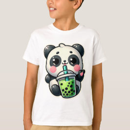 Cute Kawaii Panda Drinks Boba Bubble Tea Kawaii T Shirt