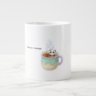 Cute Kawaii Panda in Tea Mug Illustration Jumbo Mugg