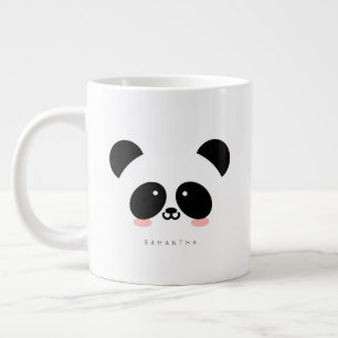 Cute Kawaii Panda Lägg till ditt namn Jumbo Mugg