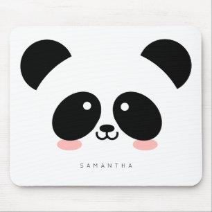 Cute Kawaii Panda Lägg till ditt namn Musmatta