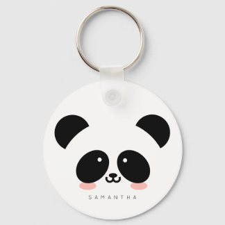 Cute Kawaii Panda | Lägg till ditt namn Nyckelring