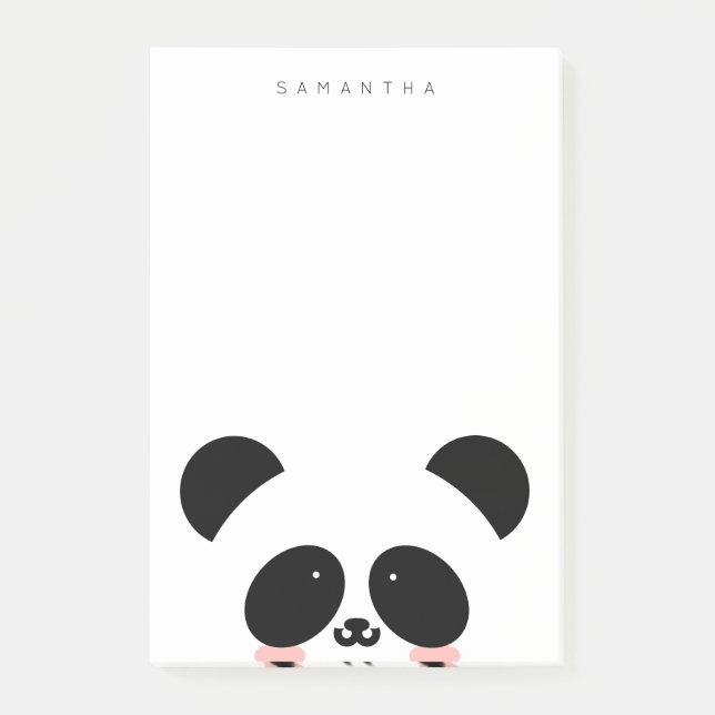 Cute Kawaii Panda| Lägg till ditt namn Post-it Block (Framsida)