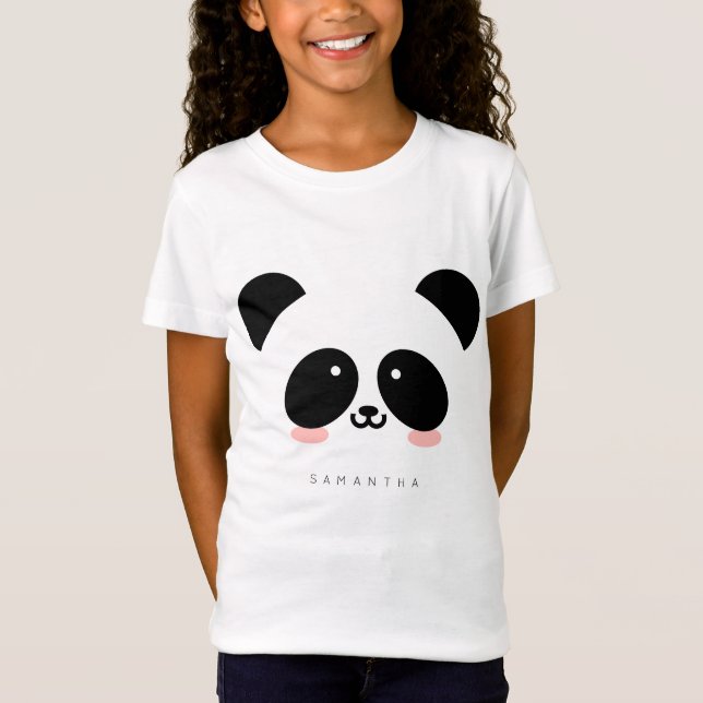 Cute Kawaii Panda | Lägg till ditt namn T Shirt (Framsida)