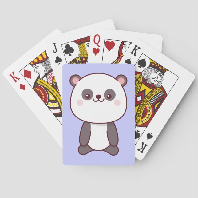 Cute Kawaii Panda Lila Casinokort (Baksidan)