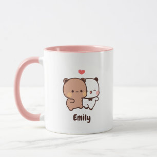 Cute Kawaii Panda Personlig Lägg till ditt namn Mugg