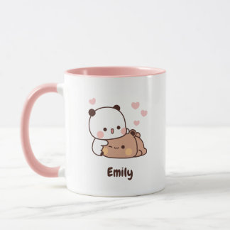 Cute Kawaii Panda | Personlig Lägg till ditt namn Mugg