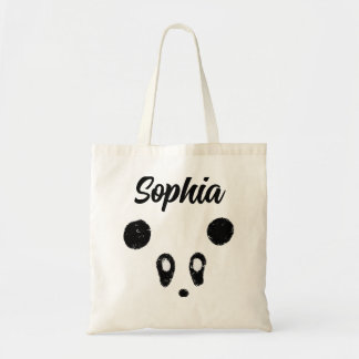 Cute Kawaii Panda Personlig Tote Bag lägg till ett Tygkasse