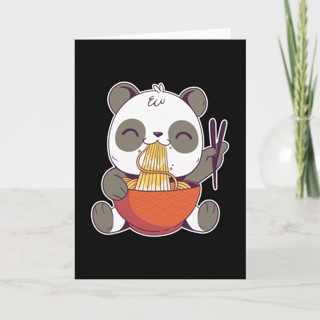 Cute Kawaii Panda Ramen Japansk Gift Kort (Framsida)