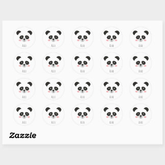 Cute Kawaii Panda Sticker – Custom Name Stickers Runt Klistermärke