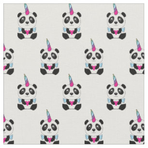 Cute Kawaii Panda Unicorn Pandicorn Mönster Tyg
