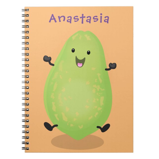 Cute kawaii papaya tass tass tecknad illustration anteckningsbok (Framsidan)