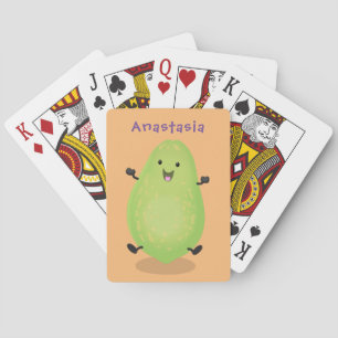 Cute kawaii papaya tass tass tecknad illustration casinokort