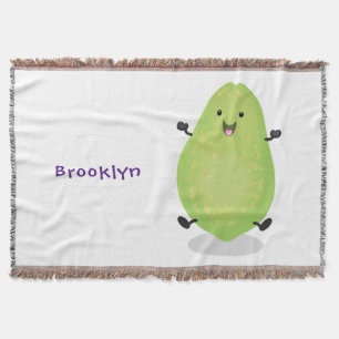 Cute kawaii papaya tass tass tecknad illustration filt