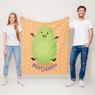 Cute kawaii papaya tass tass tecknad illustration fleecefilt