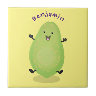Cute kawaii papaya tass tass tecknad illustration kakelplatta
