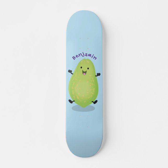 Cute kawaii papaya tass tass tecknad illustration mini skateboard bräda 18,5 cm (Framsida)