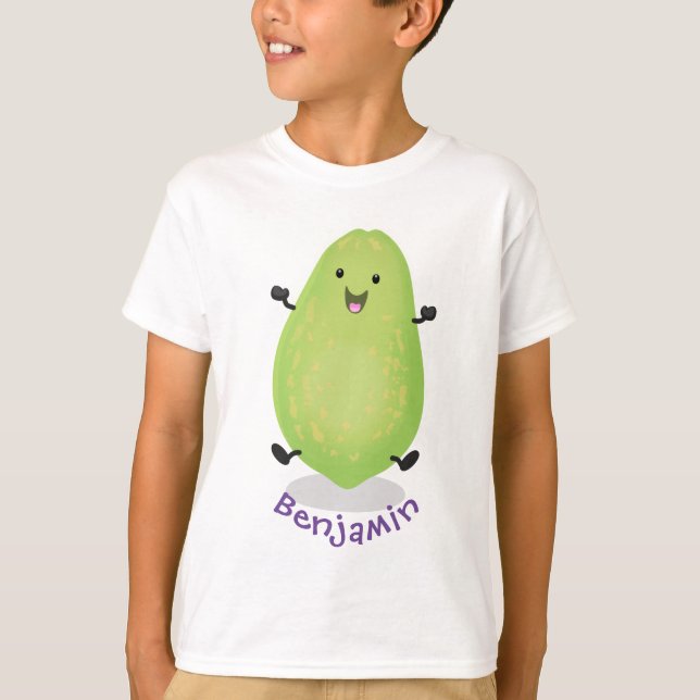 Cute kawaii papaya tass tass tecknad illustration t shirt (Framsida)