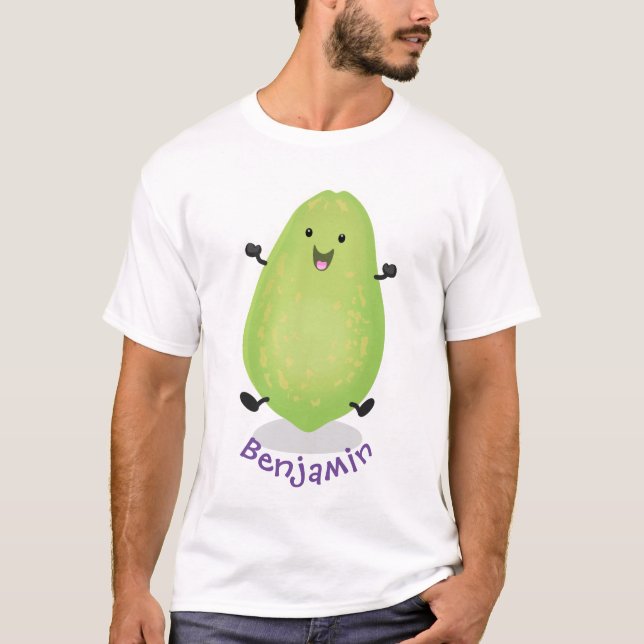 Cute kawaii papaya tass tass tecknad illustration t shirt (Framsida)