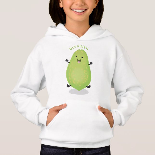 Cute kawaii papaya tass tass tecknad illustration t shirt (Framsida)
