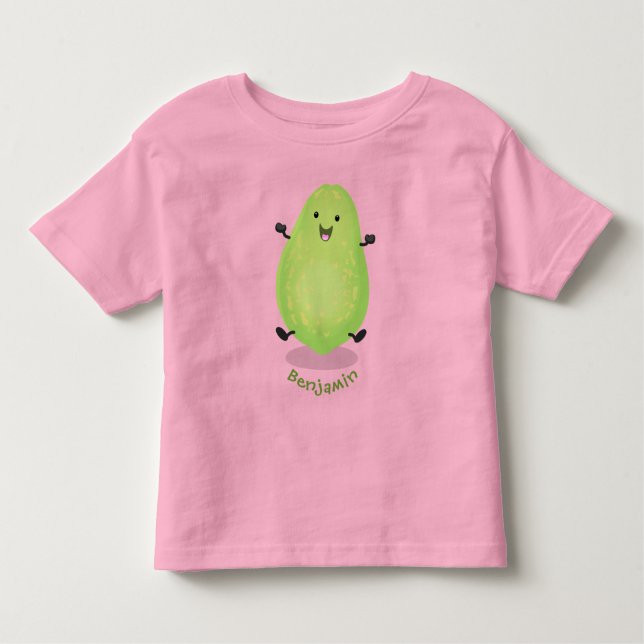 Cute kawaii papaya tass tass tecknad illustration t shirt (Framsida)