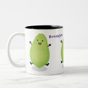 Cute kawaii papaya tass tass tecknad illustration Två-Tonad mugg