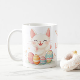 Cute Kawaii Påsk Cat Mugg - Pastel Kattunge Påsk