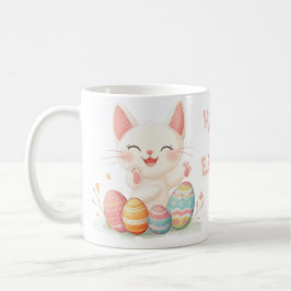 Cute Kawaii Påsk Cat Mugg - Pastel Kattunge Påsk