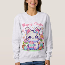 Cute Kawaii Påsk Cat Sweatshirt - Bunny Öron