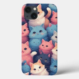 Cute Kawaii Pastel Cats Mönster iphone case