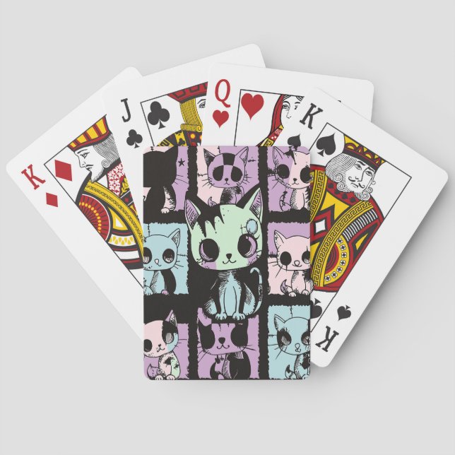 Cute Kawaii Pastel Goth Patchwork Gothic Creepy Casinokort (Baksidan)