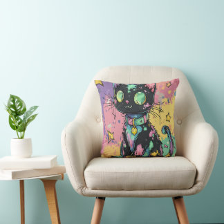 Cute Kawaii Pastel Goth Patchwork Gothic Creepy Kudde