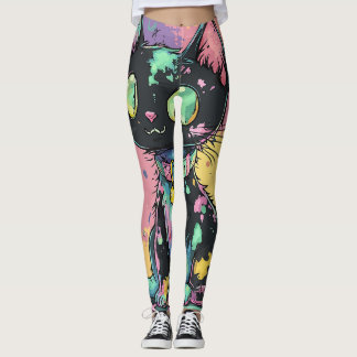 Cute Kawaii Pastel Goth Patchwork Gothic Creepy Leggings
