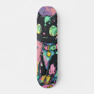 Cute Kawaii Pastel Goth Patchwork Gothic Creepy Mini Skateboard Bräda 18,5 Cm