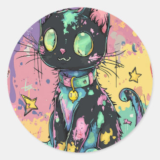 Cute Kawaii Pastel Goth Patchwork Gothic Creepy Runt Klistermärke