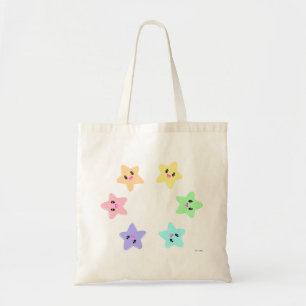 Cute Kawaii Pastel Rainbow Circular Stars Mönster Tygkasse