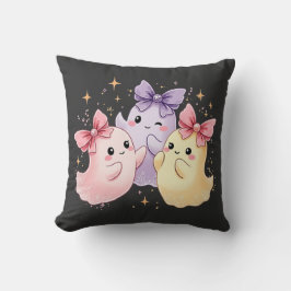Cute Kawaii Pastel Spöken med Sparkly Bows Kudde