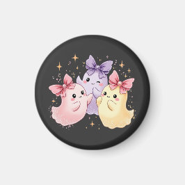 Cute Kawaii Pastel Spöken med Sparkly Bows Magnet