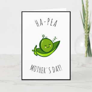Cute Kawaii Pea Funny Pun Say Mors dag Kärlek Helgkort