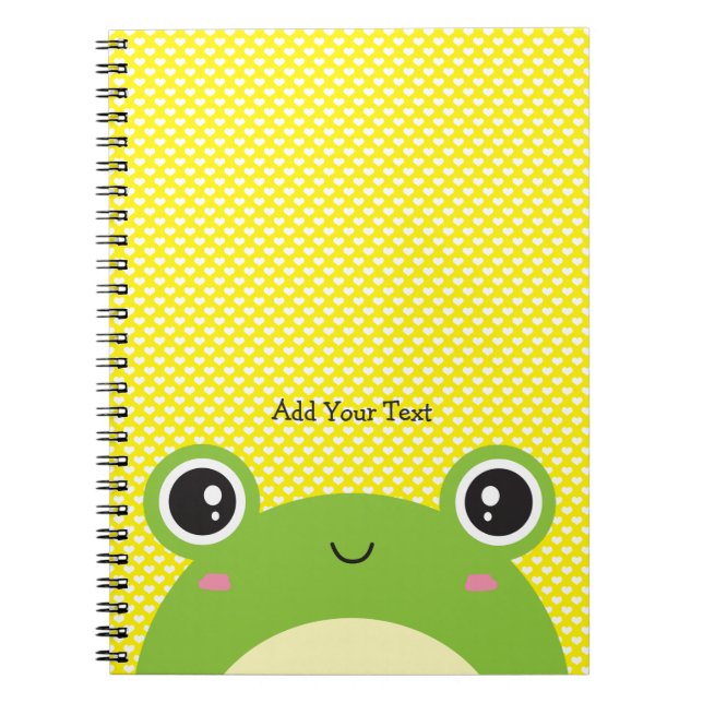 Cute Kawaii Peek-a-Boo Frog Personlig Anteckningsbok (Framsidan)