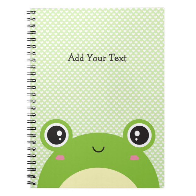 Cute Kawaii Peek-a-Boo Frog Personlig Anteckningsbok (Framsidan)