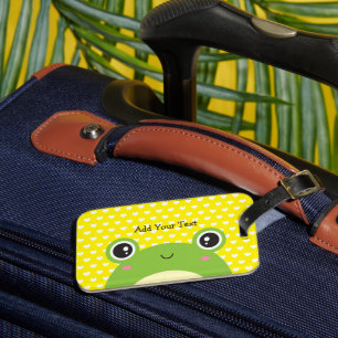 Cute Kawaii Peek-a-Boo Frog Personlig Bagagebricka