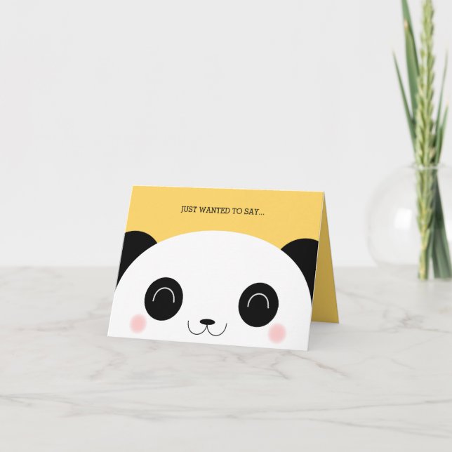 Cute Kawaii Peekaboo Panda Ansikte Tack (Framsida)