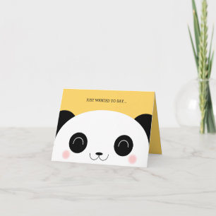 Cute Kawaii Peekaboo Panda Ansikte Tack Kort