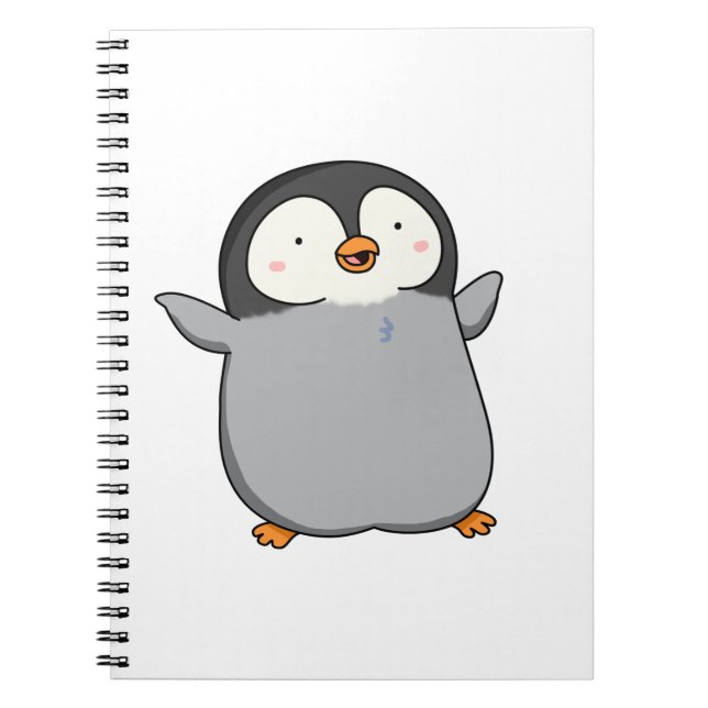 Cute Kawaii Penguin Anteckningsbok (Framsidan)